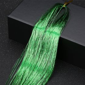 12 Colors Holographic Glitter Tinsel Hair Extensions, Sparkle Rainbow Hair Strands Hair Accessories (Style: green)