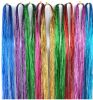 12 Colors Holographic Glitter Tinsel Hair Extensions, Sparkle Rainbow Hair Strands Hair Accessories