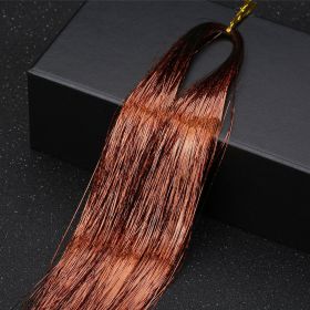 12 Colors Holographic Glitter Tinsel Hair Extensions, Sparkle Rainbow Hair Strands Hair Accessories (Style: coffee)