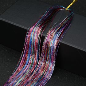 12 Colors Holographic Glitter Tinsel Hair Extensions, Sparkle Rainbow Hair Strands Hair Accessories (Style: colorful)