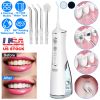 Portable Water Dental Flosser Cordless Rechargeable Dental Oral Irrigator IPX7 Waterproof Teeth Cleaner with 4 Modes 4 Nozzles 10.15oz Detachable Wate