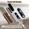 2 In 1 Ceramic Hair Straightener Flat Iron Cordless Hair Straightener Brush Hair Portable Styling Iron with Carry Bag Anti-scald Gloves 2 Hairpins