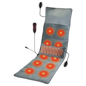 Full Body Electric Massage Mat with Heat Vibration Massage Pad Cushion Back Massage Mattress Chair Pad with Inflatable Head Pillow Lumbar Pillow with (Option: Regular)
